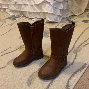 Girls/toddler OshKosh B’Gosh Brandy/Brown Leather-like mid-calf boot, size 7